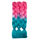 24 Inch Ombre Jumbo Braiding Hair Extensions Jumbo Braid Hair Ombre Long Jumbo Braids For Box Twist Braid Crochet Hair High Temperature Fiber 3 Tone Colored ( 3 Bundles, Dark Pink to Lake Blue ) S-noilite