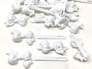 Tara Girls Self Hinge Bow Hair Barrettes 18 Pieces Selection (White) Tara