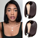 Short Bob Wigs Human Hair 4x4 Lace Closure Wigs Brazilian Virgin Straight Human Hair Bob lace Front Wigs for Black Women Pre Plucked with Baby Hair Natural Color (10 inch, 150% Density) CAITLYN