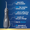 Waterpik Cordless Advanced 2.0 Water Flosser For Teeth, Gums, Braces, Dental Care With Travel Bag and 4 Tips, ADA Accepted, Rechargeable, Portable, and Waterproof, Gray WP-587, Packaging May Vary Infinity Warehouse