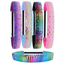 FROG SAC 5 Metallic Non Slip Headbands for Girls, Cute Adjustable Headband for Kids, No Slip Little Girl Hair Accessories, Stars Zebra Cheetah Hearts Waves Hairbands, Fashion Head Bands Party Favors FROG SAC