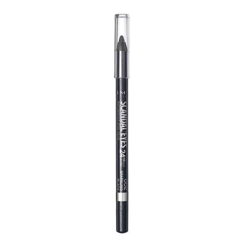 Rimmel Scandaleyes Waterproof Kohl Kajal Eyeliner, Sparkling Black, 0.04 Fl Oz, Pack of 2 Rimmel