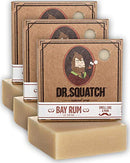 Dr. Squatch All Natural Bar Soap for Men with Zero Grit, 3 Pack, Bay Rum Dr. Squatch