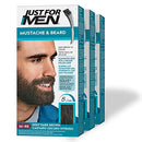 Just For Men Mustache & Beard, Beard Coloring for Gray Hair with Brush Included for Easy Application, With Biotin Aloe and Coconut Oil for Healthy Facial Hair - Deep Dark Brown, M-46, 3 Pack Just for Men