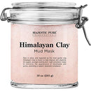 Himalayan Clay Mud Mask for Face and Body by Majestic Pure - Exfoliating and Facial Acne Fighting Mask - Reduces Appearance of Pores, 10 oz MAJESTIC PURE