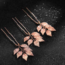 Asooll Bride Wedding Hair Pins Leaf Bridal Head Piece Leaf Branch Bobby Pins for Women and Girls(Pack of 3) (Rose Gold) Asooll