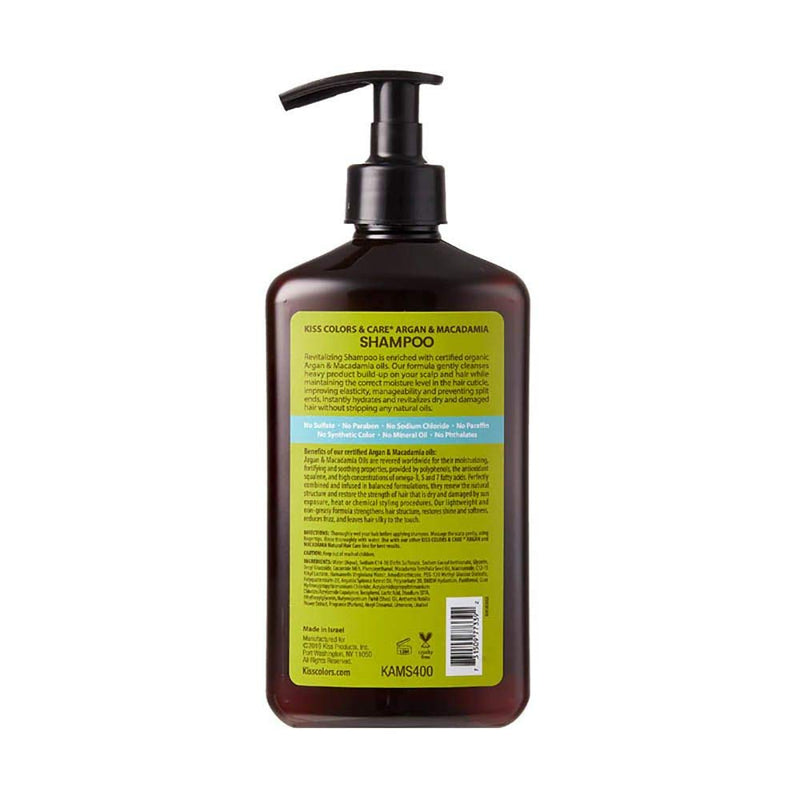 Kiss Color & Care Argan & Macadamia For Dry and Damaged Natural Hair Shampoo (13.5 fl. oz // 400 mL) KISS
