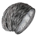 Satin Lined Hair Cover Sleep Cap - Adjustable Stay on No Fading Slouchy Skull Night Sleeping Beanie for Frizzy Natural Curly Hair Protection - Heather Black GB Selected