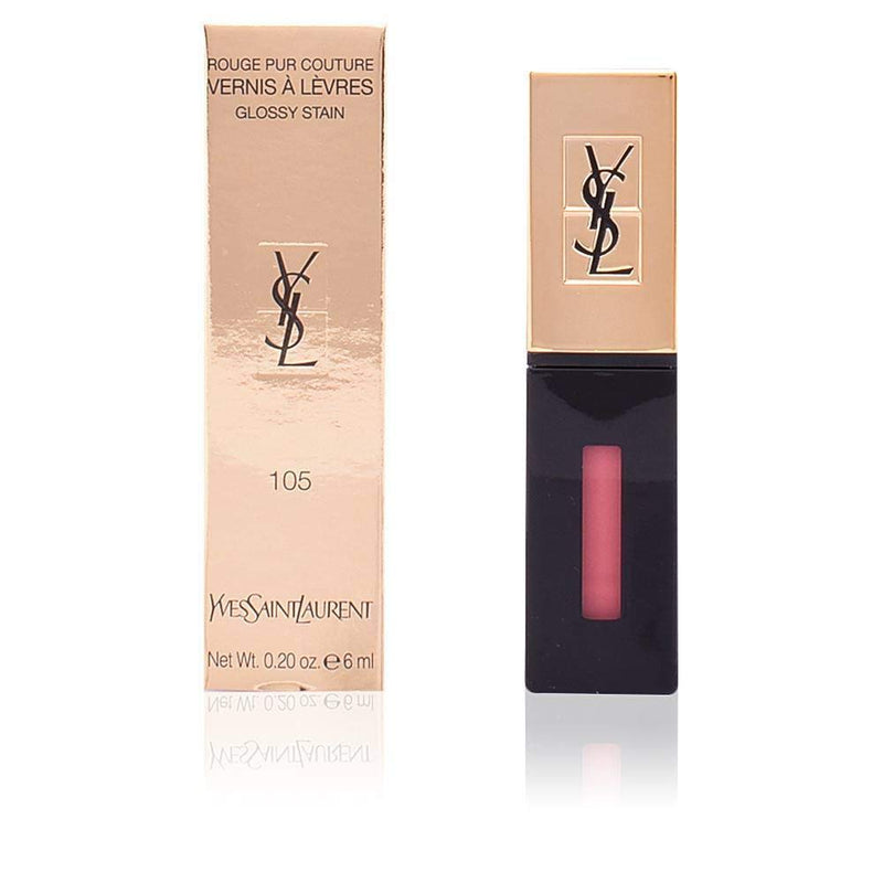 Yves Saint Laurent Rouge Pur Couture Vernis A Levres Glossy Stain Lip Gloss, No. 8 Orange De Chine, 0.2 Ounce C-YS-580-45 Yves Saint Laurent