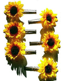 Small Sunflower Flower Hair Pins - Set of 6 Hair Flowers