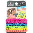 Scunci Everyday and Active Strand Elastics | Assorted Colors | 6-Pcs per Pack | 1-Pack Scunci