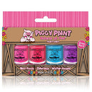 Piggy Paint 100% Non-toxic Girls Nail Polish, Safe, Chemical Free, Low Odor for Kids - 4 Bottle Gift Box Piggy Paint Natural as Mud
