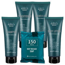 OPPEAL Marula Soul Travel Size Toiletries 5-Piece Set | 1 oz Shampoo, Conditioner, Body Wash & Body Lotion, Facial Soap | Ambergris Scent | 150 Pcs Total | Ample Bulk for Guests Infinity Warehouse
