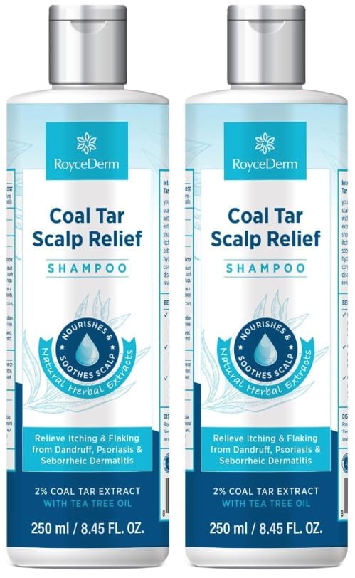 Roycederm Coal Tar Antidandruff Shampoo & Conditioner Set: 2% Coal Tar Extract Scalp Relief Shampoo for Psoriasis, Dandruff & Seborrheic Dermatitis - Soothes Itchy Scalp, Hydrates Hair Infinity Warehouse