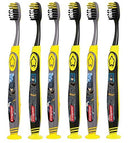 Colgate Batman Toothbrush for Children with Suction Cup, Kids 5+ Years Old, Extra Soft, Pack of 6 Colgate