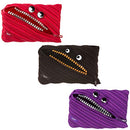 ZIPIT Grillz Big Pencil Case/Cosmetic Makeup Bag 3-Pack Bundle (Purple, Black, and Red) ZIPIT
