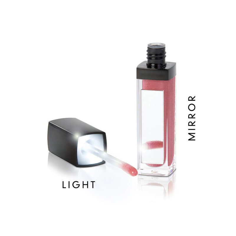 Beauty For Real Lip Gloss + Shine, Kiss Me - Honeysuckle Pink - Non-Sticky Plumping & Hydrating Gloss - Light & Mirror In Cap - Contains Marine Collagen - 0.15 fl oz Beauty For Real