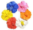 HipGirl 6pc 2.5" Hawaii Hawaiian Flower Foam Hair Clip Vacation Accessory. For Moana Party Supplies, Match Beach Dress and Hawaiian Dresses for Women (6pc Hibiscus Flower Clips) HipGirl