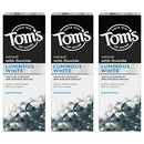 Tom's of Maine Luminous White Toothpaste With Charcoal, Wintergreen, 4 oz. 3-Pack (Packaging May Vary) Tom's of Maine