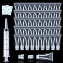AMORIX 50PCS 5ml Lip Gloss Tubes Cute Cosmetic Tubes Empty Soft Refillable Lip Balm Containers for Women Girls Cosmetic Sample DIY with Free Syringe + Tag Labels Stickers AMORIX