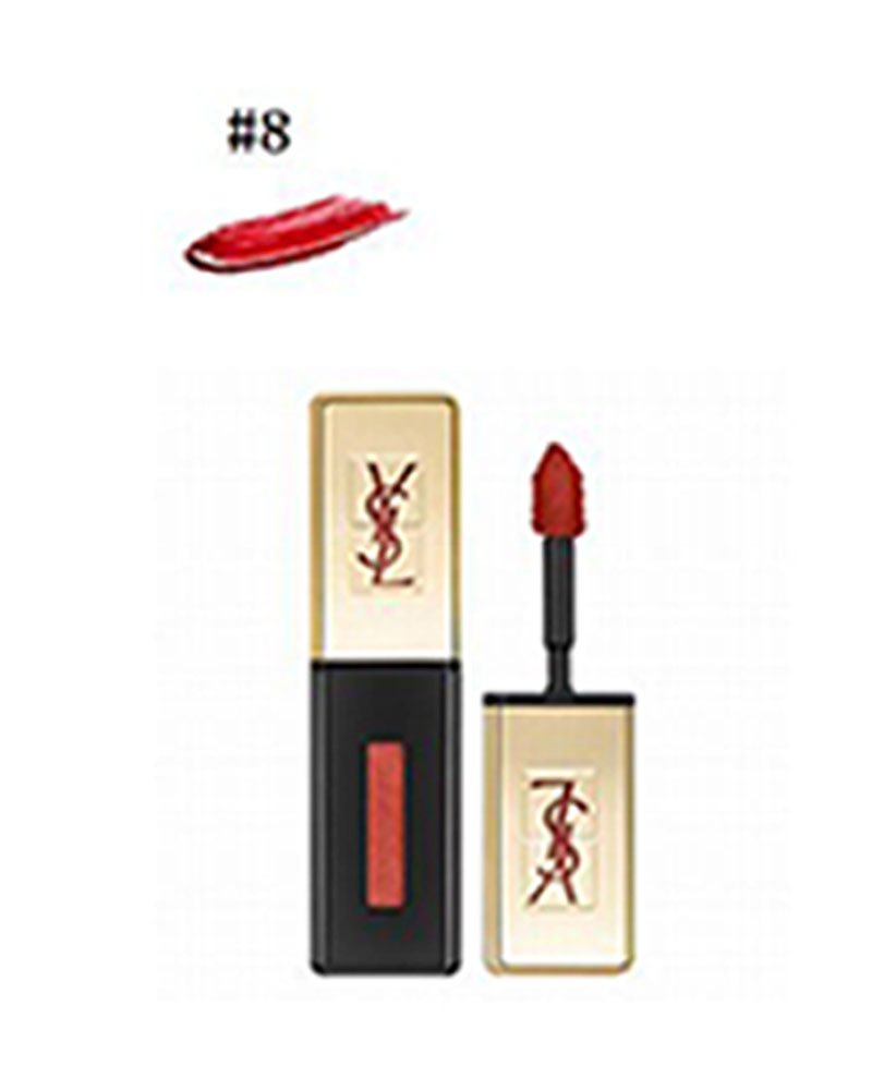 Yves Saint Laurent Rouge Pur Couture Vernis A Levres Glossy Stain Lip Gloss, No. 8 Orange De Chine, 0.2 Ounce C-YS-580-45 Yves Saint Laurent
