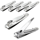 (6 Pack) Nail Clippers Set Stainless Steel Fingernail Clippers, Toenail Clippers, Sharpest Nail Cutter Heavy Duty Curved Edge For Adults Men Women with Swing Out Nail Cleaner/File for Salon Home Use ZALIK