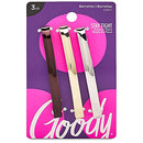 Goody Hair Barrettes, Metal, Assorted Colors, 3-Count (1942289) GOODY