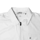 Barber Strong Barber Jacket, Men's White, Hair Repellent, Lightweight and Breathable Vented Side Panels, Features Easy Hair Removal and 2-Way Zipper Closure, M, Great for Pet Grooming Barber Strong