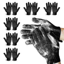 MIG4U Exfoliating Shower Gloves for Bath,6 pairs Premium Nylon Body Wash Bathing Gloves for Men Women Spa, Massage and Skin Scrub, Dead Skin Cell Remover with Hanging Loop，Black, Regular size MIG4U