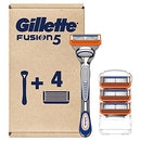 Gillette Fusion5 Razors for Men, 1 Gillette Razor, 4 Razor Blade Refills, Lubrastrip for a More Comfortable Shave Gillette