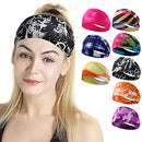 Headbands for Women, Boho Style Yoga Elastic Headwraps Head Wrap Hair Band 8 Pack (Tie Dye Style-1) ZUOSIVNAT