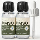 99.99% Pure DMSO Liquid - 2-Pack (2 fl oz Each) High Purity Dimethyl Sulfoxide Solvent - Crystal Clear Glass Bottles with Separate Dropper - Low Odor Infinity Warehouse