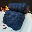 AEROiVi Bathtub Pillow Headrest Bath Pillows for Tub Neck and Back Support with Non Slip Suction Cups Spa Bath Cushion Dark Blue AEROiVi
