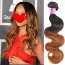 Ombre Body Wave Hair Bundles Ombre Brown Two Tone 1B 30 Body Wave Human Hair Extension Bundles Black Roots to 30