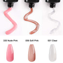 Makartt Poly Nail Gel Kit Clear Soft Pink Nude Nail Extension Builder Enhancement Gel with Slip Solution Trail Kit DIY Nail Art Equipment Set for Beginner P-68 Makartt