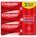 Colgate Optic White Advanced Teeth Whitening Toothpaste with Fluoride, 2% Hydrogen Peroxide, Sparkling White - 3.2 Ounce (3 Pack) Colgate