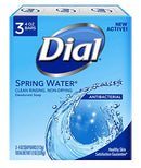 Dial Antibacterial Deodorant Soap, Spring Water, 4 Ounce, 3 Bars Dial