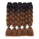 Ombre Kanekalon Braiding Hair 5 Pack Ombre Jumbo Braiding Hair Extensions 24 Inch Jumbo Braid Synthetic Hair for Braiding (5 pack, Black-Dark brown) Angels Beauty