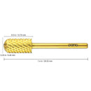 USA Beauticom Pana Brand Professional Large Smooth Round Top Dome Barrel Carbide Bit 3/32" & 1/8" Shank Size (Available Grit: F, M, C, XC, XXC) (XC (Extra Coarse) 3/32", Gold Color) PANA