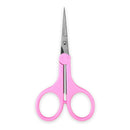 Humbee, Stainless Steel Hair Grooming and Trimming Scissors Set, For Facial Hair, Nose Hair, Eyebrow Scissors, Eyelash Scissors, Mustache, and Beard (Straight Edge, Pink Long Cap) Humbee