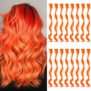 TOFAFA 16 Pcs Colored Hair Extensions Curly Wavy Clip in Synthetic Hairpiece Streak for Girls Women Kid, Multi-colors Party Highlights (Orange) TOFAFA
