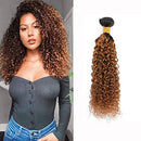 Ombre Kinky Curly Human Hair Bundle 1B/30 Brown Brazilian Hair 8A Grade Soft Human Hair Extension for Black Women 1Pcs/100g (16 Inch) Ladyrite