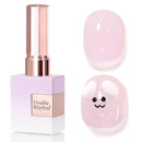 Double Rhythm Translucent Gel Polish Sheer Neutral Natural Light Milky Same Color Same Bottle 15ML Jelly UV Polish Nail Art DIY at Home (Jelly Nude Brown-A1492) Infinity Warehouse