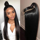 13x4 Lace Front Wigs Human Hair Straight Frontal Glueless Wig Pre Plucked for Black Women BLY 150% Density Brazilian Virgin Hair 18 Inch Natural Color BLY