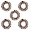 5 pcs set Hair Comb Headbands Stretch Flexible Plastic Circle (Brown with Rhinestone) TDmall Clothing Series