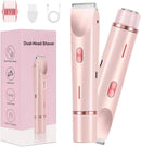 Bikini Trimmer for Women-2 in 1 Dual Head Bikini Shaver & Body Shaver,IPX7 Cordless & Waterproof Electric Shaver Wet & Dry Use,Painless Hair Removal,Ceramic Blade, Ultra Low Silent(Blue) Infinity Warehouse