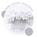 Asooll Wedding Hair Comb Silver Flower Bridal Headpiece Bride Rhinestone Crystal Head Clip for Women and Girls Asooll