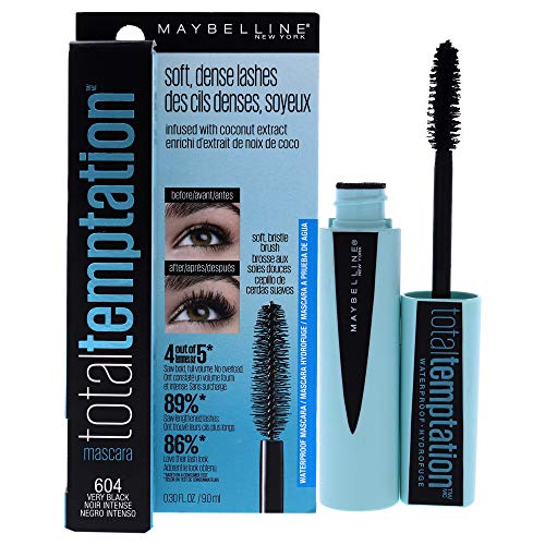 Maybelline New York Makeup Total Temptation Waterproof Mascara, Very Black, 0.3 Fl Oz (Pack of 1) , K2466800 Maybelline New York