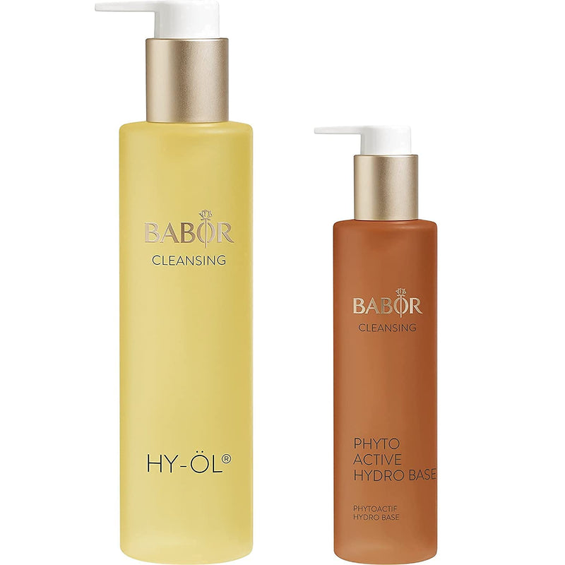 HY-ÖL & Phytoactive Hydro Base Set, Double Cleansing, Oil Cleanser and Makeup Remover Oil Set for Dry Skin Babor