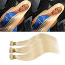 613 Blonde Hair Bundles Weft Unprocessed Brazilian Virgin Human Hair Weave Grade 7A Quality Brazilian Hair Extensions Weave Weft Thick Straight 14" / 14 inch